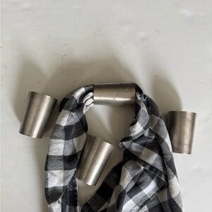 Vintage Bronze Napkin Ring Holders Set of 4, heavy metal